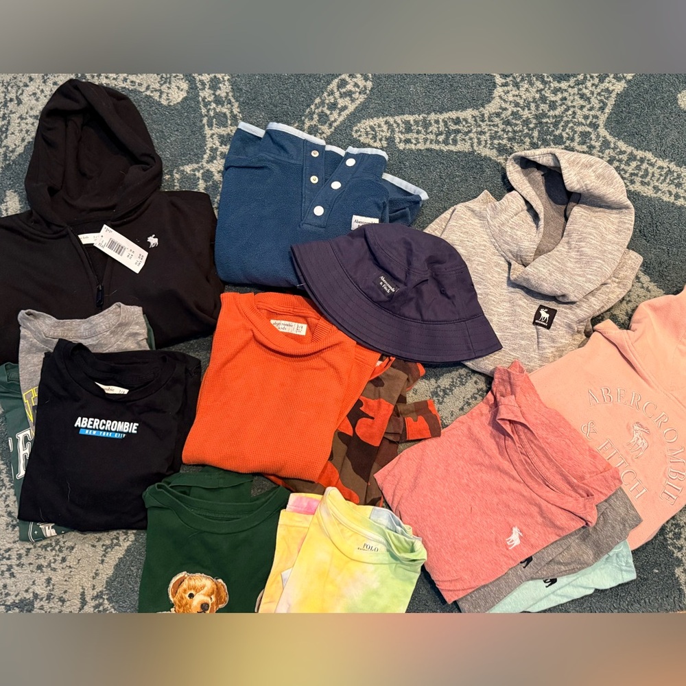 Assorted Clothing Bundle 15pc in total  - Mostly A&F Kids but 2 pc are Polo